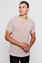 Boohoo Ribbed Crew Neck T-shirt With Stripe