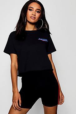 Boohoo Petite Everything Will Be Fine Cropped Tee