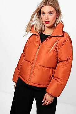 Boohoo Plus Harriet Funnel Neck Padded Jacket