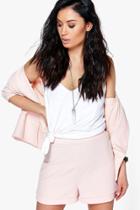 Boohoo Faye Pocket Textured Flippy Short Nude