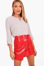 Boohoo Keyhole Chiffon Blouse