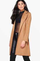 Boohoo Cynthia Suedette Duster Camel