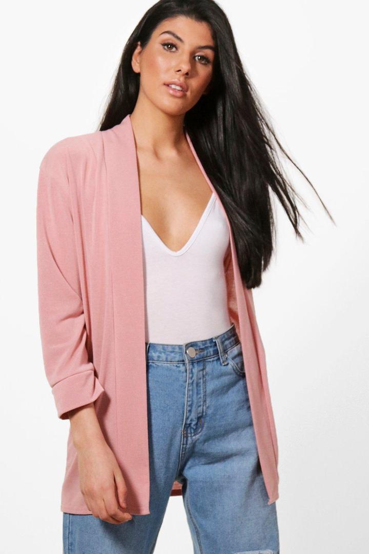 Boohoo Abigail Fine Knit Cardigan Blush