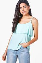 Boohoo Helen Off The Shoulder Strappy Woven Top