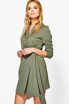 Boohoo Nancy Side Tie Tailored Blazer Dress