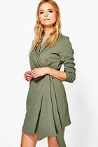 Boohoo Nancy Side Tie Tailored Blazer Dress
