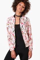 Boohoo Charlotte Cherry Blossom Bomber Jacket Multi