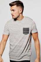 Boohoo Printed T-shirt In Space Dye Grey