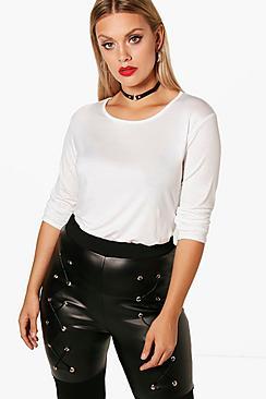 Boohoo Plus Jess Long Sleeve Basic Tee