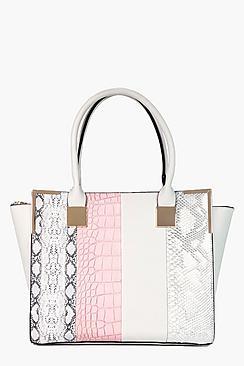 Boohoo Bella Multi Panel Structured Day Bag