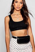 Boohoo Metallic Quilted Belt Bag