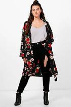 Boohoo Plus Kerry Floral Belted Kimono