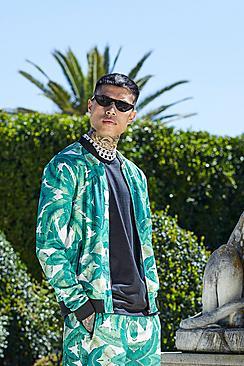 Boohoo French Montana Leaf Print Bomber Co-ord