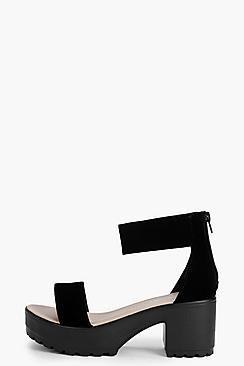 Boohoo Eliza Ankle Strap Cleated Sandal