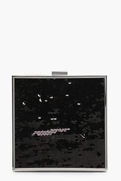 Boohoo Ellie Reversible Sequin Rainbow Box Clutch