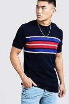 Boohoo Knitted T-shirt With Stripe Detail