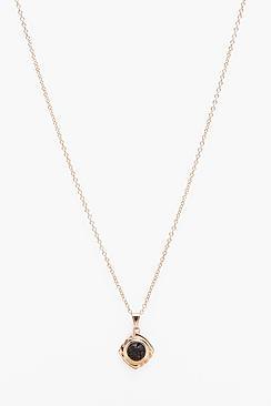 Boohoo Gold & Block Stone Pendant Necklace