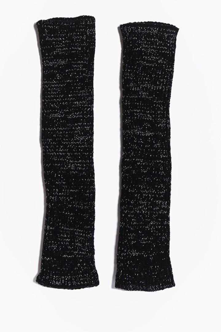 Boohoo Serena Fingerless Long Mittens Black