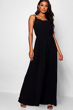 Boohoo Strappy Woven Maxi Dress