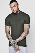 Boohoo Short Sleeve Waffle Knit Polo