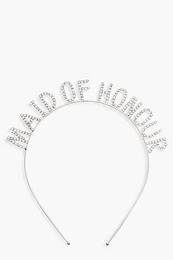 Boohoo Sally Diamante Maid Of Honour Metal Headband