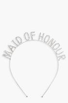Boohoo Sally Diamante Maid Of Honour Metal Headband