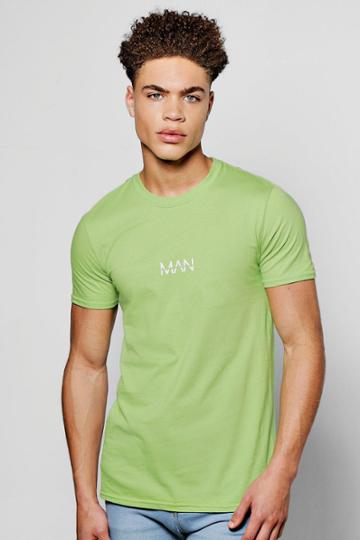 Boohoo Original Man Logo Print T-shirt Green