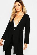 Boohoo Petite Mock Horn Buckle Belted Duster Jacket