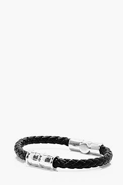 Boohoo Plait Bracelet With Metal Fastening