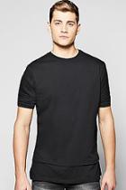 Boohoo Longline T Shirt With Biker Pleated Sleeves