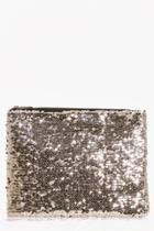 Boohoo Ivy All Over Sequin Clutch Bag Gold