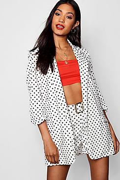 Boohoo Polka Dot Oversized Blazer
