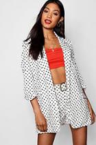 Boohoo Polka Dot Oversized Blazer