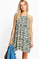 Boohoo Leah Printed Swing Dress Multi
