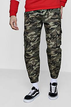 Boohoo Camo Cargo Woven Joggers