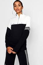 Boohoo Tall Priya Tonal Popper Stripe Track Top