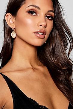 Boohoo Yasmin Sovereign Hoop Earrings