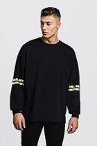 Boohoo Gold Man Oversized Long Sleeve T-shirt With Foil