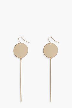 Boohoo Anna Coin Bar Drop Earrings