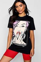 Boohoo Bella Foil Face Printed Tee