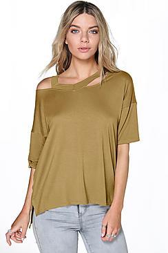 Boohoo Imogen Strappy Oversized S/s Tee