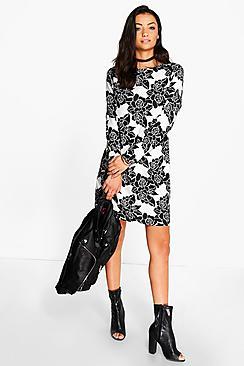 Boohoo Tall Rae Floral Shift Dress