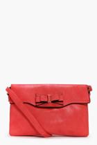Boohoo Evie Bow Detail Oversized Body Bag Red