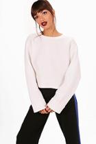 Boohoo Jumbo Rib Turn Back Cuff Sweat