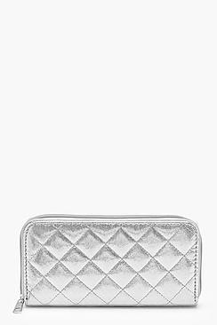 Boohoo Amy Metallic Quilt Purse