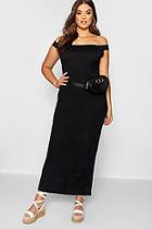 Boohoo Plus Off The Shoulder Jersey Maxi Dress