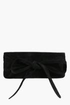 Boohoo Gabriella Velvet Obi Belt Black