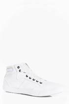 Boohoo Lace Up Contrast Fabric Hi Tops White