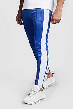 Boohoo Original Man Pintuck Panelled Tricot Super Skinny Joggers