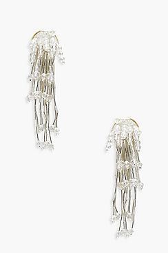 Boohoo Ella Beaded Cluster Drop Earrings